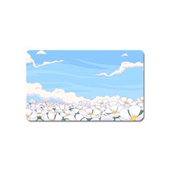 White Petaled Flowers Illustration Adventure Time Cartoon Magnet (name Card) by Sarkoni