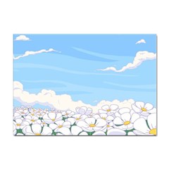 White Petaled Flowers Illustration Adventure Time Cartoon Sticker A4 (100 Pack) by Sarkoni