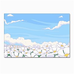 White Petaled Flowers Illustration Adventure Time Cartoon Postcard 4 x 6  (pkg Of 10) by Sarkoni