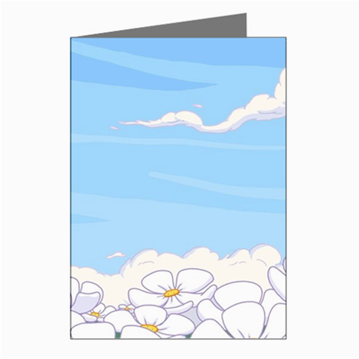 White Petaled Flowers Illustration Adventure Time Cartoon Greeting Cards (Pkg of 8)