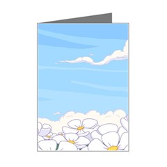 White Petaled Flowers Illustration Adventure Time Cartoon Mini Greeting Card by Sarkoni