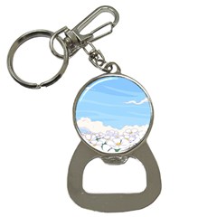 White Petaled Flowers Illustration Adventure Time Cartoon Bottle Opener Key Chain by Sarkoni