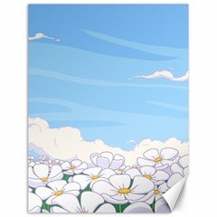 White Petaled Flowers Illustration Adventure Time Cartoon Canvas 18  X 24  by Sarkoni