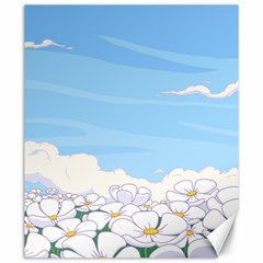 White Petaled Flowers Illustration Adventure Time Cartoon Canvas 20  X 24  by Sarkoni