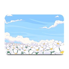 White Petaled Flowers Illustration Adventure Time Cartoon Plate Mats by Sarkoni