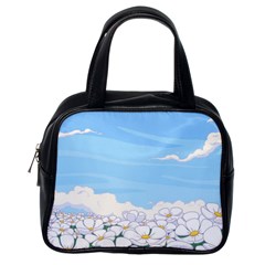 White Petaled Flowers Illustration Adventure Time Cartoon Classic Handbag (one Side) by Sarkoni