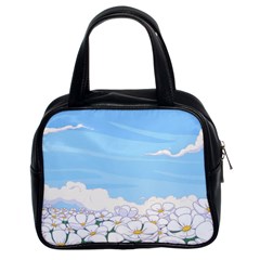 White Petaled Flowers Illustration Adventure Time Cartoon Classic Handbag (two Sides) by Sarkoni