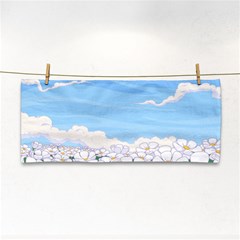 White Petaled Flowers Illustration Adventure Time Cartoon Hand Towel by Sarkoni