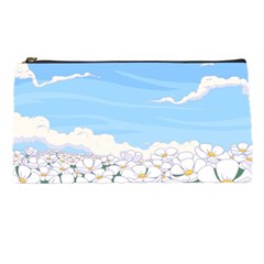 White Petaled Flowers Illustration Adventure Time Cartoon Pencil Case by Sarkoni