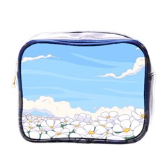 White Petaled Flowers Illustration Adventure Time Cartoon Mini Toiletries Bag (one Side) by Sarkoni