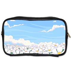 White Petaled Flowers Illustration Adventure Time Cartoon Toiletries Bag (one Side) by Sarkoni