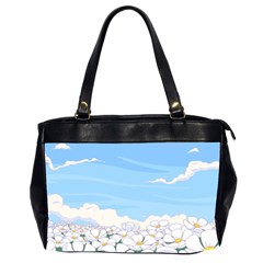 White Petaled Flowers Illustration Adventure Time Cartoon Oversize Office Handbag (2 Sides) by Sarkoni