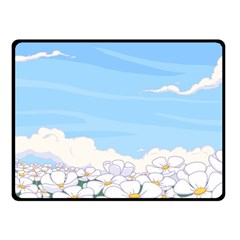 White Petaled Flowers Illustration Adventure Time Cartoon Fleece Blanket (small) by Sarkoni