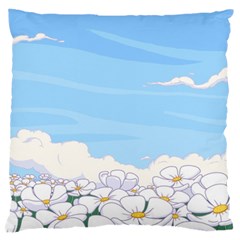 White Petaled Flowers Illustration Adventure Time Cartoon Large Cushion Case (two Sides) by Sarkoni