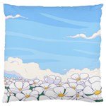 White Petaled Flowers Illustration Adventure Time Cartoon Large Cushion Case (Two Sides) Back