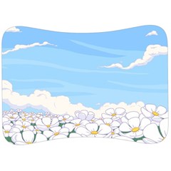 White Petaled Flowers Illustration Adventure Time Cartoon Velour Seat Head Rest Cushion by Sarkoni