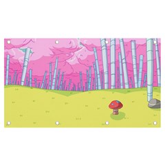 Red Mushroom Animation Adventure Time Cartoon Multi Colored Banner And Sign 7  X 4  by Sarkoni