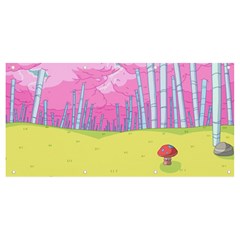 Red Mushroom Animation Adventure Time Cartoon Multi Colored Banner And Sign 8  X 4  by Sarkoni