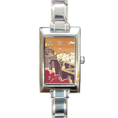 Animated Castle Illustration Adventure Time Cartoon Nature Rectangle Italian Charm Watch by Sarkoni