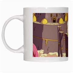 Animated Castle Illustration Adventure Time Cartoon Nature White Mug by Sarkoni