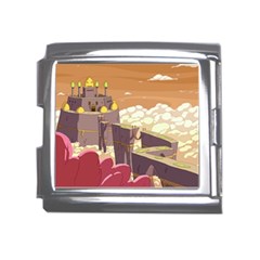 Animated Castle Illustration Adventure Time Cartoon Nature Mega Link Italian Charm (18mm) by Sarkoni