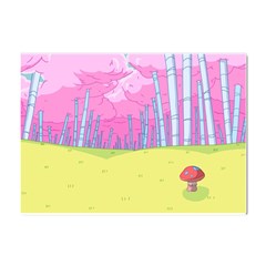 Red Mushroom Animation Adventure Time Cartoon Multi Colored Crystal Sticker (a4) by Sarkoni