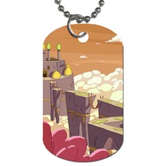 Animated Castle Illustration Adventure Time Cartoon Nature Dog Tag (two Sides) by Sarkoni