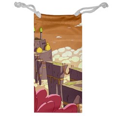 Animated Castle Illustration Adventure Time Cartoon Nature Jewelry Bag by Sarkoni