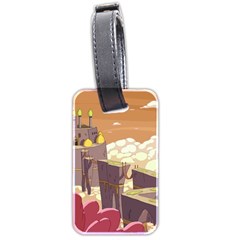 Animated Castle Illustration Adventure Time Cartoon Nature Luggage Tag (two Sides) by Sarkoni