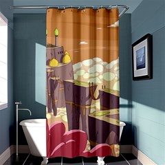 Animated Castle Illustration Adventure Time Cartoon Nature Shower Curtain 36  X 72  (stall)  by Sarkoni