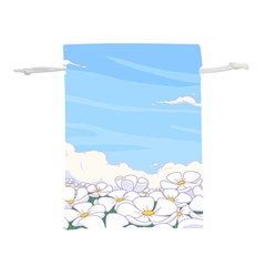 White Petaled Flowers Illustration Adventure Time Cartoon Lightweight Drawstring Pouch (l) by Sarkoni