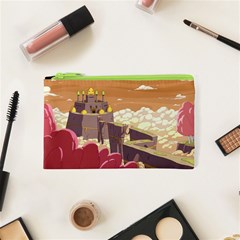 Animated Castle Illustration Adventure Time Cartoon Nature Cosmetic Bag (xs) by Sarkoni