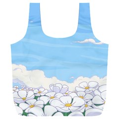 White Petaled Flowers Illustration Adventure Time Cartoon Full Print Recycle Bag (xxxl) by Sarkoni