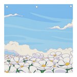 White Petaled Flowers Illustration Adventure Time Cartoon Banner and Sign 3  x 3  Front