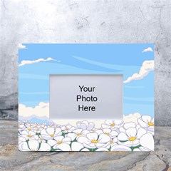 White Petaled Flowers Illustration Adventure Time Cartoon White Tabletop Photo Frame 4 x6  by Sarkoni