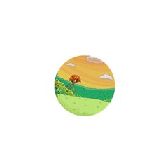 Green Field Illustration Adventure Time Multi Colored 1  Mini Buttons by Sarkoni