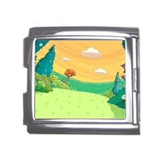 Green Field Illustration Adventure Time Multi Colored Mega Link Italian Charm (18mm) by Sarkoni