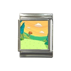 Green Field Illustration Adventure Time Multi Colored Italian Charm (13mm) by Sarkoni