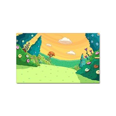 Green Field Illustration Adventure Time Multi Colored Sticker Rectangular (10 Pack) by Sarkoni