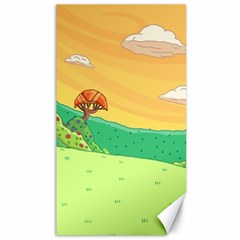 Green Field Illustration Adventure Time Multi Colored Canvas 40  X 72  by Sarkoni