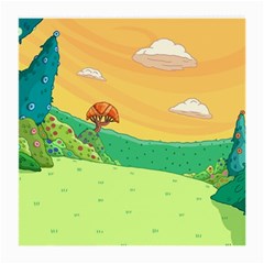 Green Field Illustration Adventure Time Multi Colored Medium Glasses Cloth (2 Sides) by Sarkoni