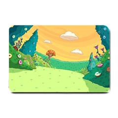 Green Field Illustration Adventure Time Multi Colored Small Doormat by Sarkoni