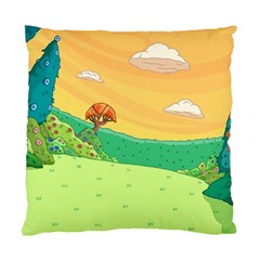 Green Field Illustration Adventure Time Multi Colored Standard Cushion Case (two Sides) by Sarkoni