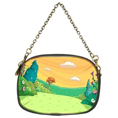 Green Field Illustration Adventure Time Multi Colored Chain Purse (two Sides) by Sarkoni