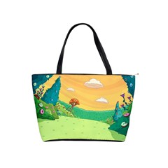 Green Field Illustration Adventure Time Multi Colored Classic Shoulder Handbag by Sarkoni