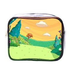 Green Field Illustration Adventure Time Multi Colored Mini Toiletries Bag (one Side) by Sarkoni