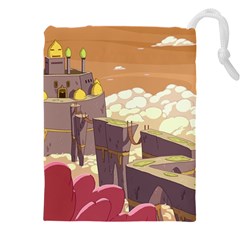 Animated Castle Illustration Adventure Time Cartoon Nature Drawstring Pouch (4xl) by Sarkoni