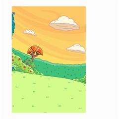 Green Field Illustration Adventure Time Multi Colored Small Garden Flag (two Sides) by Sarkoni