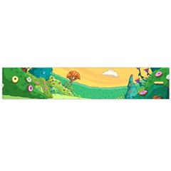 Green Field Illustration Adventure Time Multi Colored Large Premium Plush Fleece Scarf  by Sarkoni