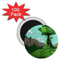 Adventure Time Cartoon Green Color Nature  Sky 1 75  Magnets (100 Pack)  by Sarkoni